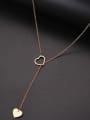 thumb Titanium Steel Heart Minimalist Lariat Necklace 2