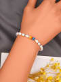 thumb Stainless steel Freshwater Pearl Multi Color Irregular Bohemia Stretch Bracelet 1