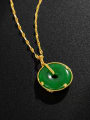 thumb Alloy Green Round Trend Necklace 3