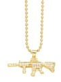 thumb Brass Cubic Zirconia Horse Hip Hop Necklace 4