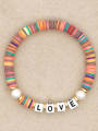 thumb Freshwater Pearl Multi Color Polymer Clay Geometric Vintage Bracelet 3