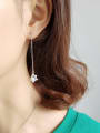 thumb 925 Sterling Silver Cubic Zirconia Star Tassel Minimalist Threader Earring 1