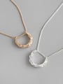 thumb S925 Sterling Silver regular concave convex geometric semicircle Necklace 0
