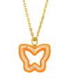 thumb Brass Cubic Zirconia Hollow Butterfly Hip Hop Necklace 1