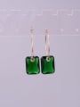 thumb Titanium Emerald Green Geometric Minimalist Hoop Earring 2
