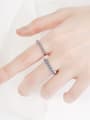 thumb 925 Sterling Silver Moissanite Geometric Classic Band Ring 1