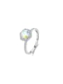 thumb 925 Sterling Silver Cubic Zirconia Geometric Dainty Band Ring 0