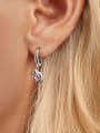 thumb 925 Sterling Silver Cubic Zirconia Dog Classic Huggie Earring 1