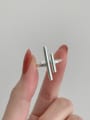 thumb 925 Sterling Silver Geometric Minimalist Midi Ring 0