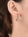 thumb Brass Cubic Zirconia Geometric Minimalist Huggie Earring 1