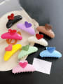 thumb Alloy Resin  Enamel Trend Heart  Multi Color Jaw Hair Claw 0