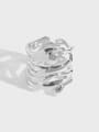 thumb 925 Sterling Silver Hollow Irregular Vintage Stackable Ring 0