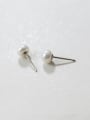 thumb 925 Sterling Silver  Freshwater Pearl Round Minimalist Stud Earring 0