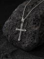 thumb 925 Sterling Silver Cubic Zirconia Cross Minimalist Regligious Necklace 4