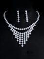 thumb Brass Cubic Zirconia Luxury Tassel   Earring and Necklace Set 2