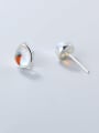 thumb 925 Sterling Silver Glass Stone Water Drop Minimalist Stud Earring 3