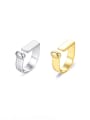 thumb 925 Sterling Silver With Gold Plated Simplistic Smooth Geometric Free Size Rings 0
