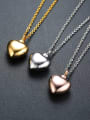 thumb Titanium Steel Smooth Heart Minimalist  Pendant Necklace 1