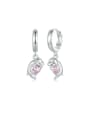 thumb 925 Sterling Silver Cubic Zirconia Dog Classic Huggie Earring 0