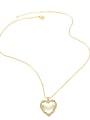 thumb Brass Cubic Zirconia Letter Vintage Heart Pendant  Necklace 3