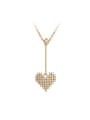 thumb Alloy Cubic Zirconia Heart Dainty Lariat Necklace 0