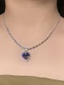 thumb 925 Sterling Silver Austrian Crystal Heart Classic Necklace 1