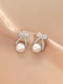 thumb 925 Sterling Silver Cubic Zirconia Bowknot Dainty Cluster Earring 3