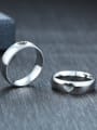 thumb Stainless steel Heart Minimalist Couple Ring 2
