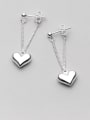 thumb 925 Sterling Silver smooth Heart Minimalist Drop Earring 0