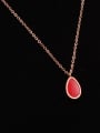 thumb Titanium Red Water Drops Necklace 0