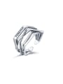 thumb 925 Sterling Silver With Antique Silver Plated Vintage Irregular Stacking  Free Size Rings 0