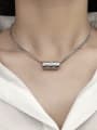 thumb Vintage Sterling Silver With Antique Silver Plated Simplistic Geometric Necklaces 1