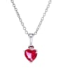 thumb Alloy Crystal Red Heart Dainty Necklace 0