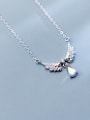 thumb 925 Sterling Silver Fashion Wings  Water Drop  Pendant  Necklace 2