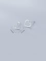 thumb 925 Sterling Silver With Platinum Plated Cute  Hollow Heart Stud Earrings 2