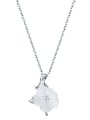 thumb 925 Sterling Silver Crystal Flower Minimalist Necklace 3