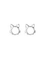 thumb 925 Sterling Silver Cat Cute Stud Earring 4
