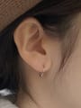 thumb 925 Sterling Silver Smooth Round Minimalist Hoop Earring 1