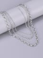 thumb Titanium Steel Geometric  Chain Minimalist Multi Strand Necklace 3
