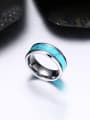 thumb Tungsten Turquoise Geometric Hip Hop Band Ring 3