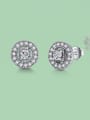 thumb 925 Sterling Silver Cubic Zirconia Round Vintage Stud Earring 0