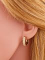 thumb Brass Cubic Zirconia Round Vintage Huggie Earring 2