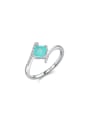 thumb 925 Sterling Silver Cubic Zirconia Geometric Dainty Band Ring 0