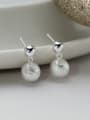 thumb 925 Sterling Silver Bead Geometric Minimalist Drop Earring 0