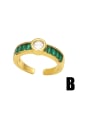 thumb Brass Cubic Zirconia Geometric Vintage Band Ring 3