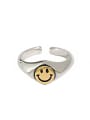 thumb 925 Sterling Silver Smiling Face Vintage Band Ring 4