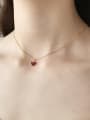 thumb 925 Sterling Silver Small Red Heart Chain Necklace 3