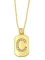 thumb Brass Cubic Zirconia Message Vintage Geometry Pendnat  Necklace 3