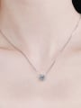 thumb Sterling Silver Moissanite Geometric Dainty Necklace 3