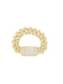 thumb Brass Cubic Zirconia Geometric Hip Hop Link Bracelet 0